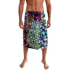 Personalized Brisbane Lions Football Lavalava Tropical Hibiscus Flowers - Pacific Fusion Style