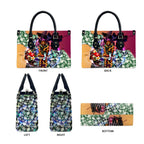 Personalized Brisbane Lions Football Leather Bag Tropical Hibiscus Flowers - Pacific Fusion Style