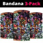 Personalized Brisbane Lions Football Neck Gaiter Tropical Hibiscus Flowers - Pacific Fusion Style