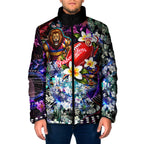 Personalized Brisbane Lions Football Padded Jacket Tropical Hibiscus Flowers - Pacific Fusion Style