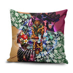 Personalized Brisbane Lions Football Pillow Cover Tropical Hibiscus Flowers - Pacific Fusion Style