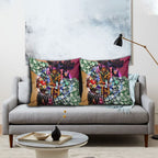 Personalized Brisbane Lions Football Pillow Cover Tropical Hibiscus Flowers - Pacific Fusion Style
