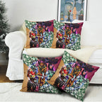 Personalized Brisbane Lions Football Pillow Cover Tropical Hibiscus Flowers - Pacific Fusion Style