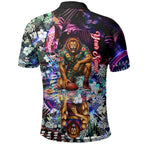 Personalized Brisbane Lions Football Polo Shirt Tropical Hibiscus Flowers - Pacific Fusion Style