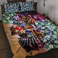 Personalized Brisbane Lions Football Quilt Bed Set Tropical Hibiscus Flowers - Pacific Fusion Style