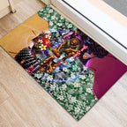 Personalized Brisbane Lions Football Rubber Doormat Tropical Hibiscus Flowers - Pacific Fusion Style