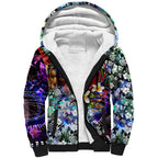 Personalized Brisbane Lions Football Sherpa Hoodie Tropical Hibiscus Flowers - Pacific Fusion Style