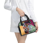 Personalized Brisbane Lions Football Shoulder Handbag Tropical Hibiscus Flowers - Pacific Fusion Style