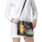 Personalized Brisbane Lions Football Shoulder Handbag Tropical Hibiscus Flowers - Pacific Fusion Style