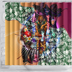 Personalized Brisbane Lions Football Shower Curtain Tropical Hibiscus Flowers - Pacific Fusion Style