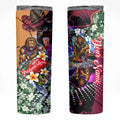 Personalized Brisbane Lions Football Skinny Tumbler Tropical Hibiscus Flowers - Pacific Fusion Style