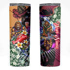 Personalized Brisbane Lions Football Skinny Tumbler Tropical Hibiscus Flowers - Pacific Fusion Style
