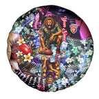Personalized Brisbane Lions Football Spare Tire Cover Tropical Hibiscus Flowers - Pacific Fusion Style