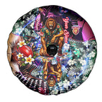 Personalized Brisbane Lions Football Spare Tire Cover Tropical Hibiscus Flowers - Pacific Fusion Style
