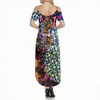 Personalized Brisbane Lions Football Summer Maxi Dress Tropical Hibiscus Flowers - Pacific Fusion Style