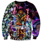 Personalized Brisbane Lions Football Sweatshirt Tropical Hibiscus Flowers - Pacific Fusion Style
