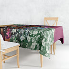 Personalized Brisbane Lions Football Tablecloth Tropical Hibiscus Flowers - Pacific Fusion Style