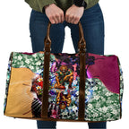 Personalized Brisbane Lions Football Travel Bag Tropical Hibiscus Flowers - Pacific Fusion Style