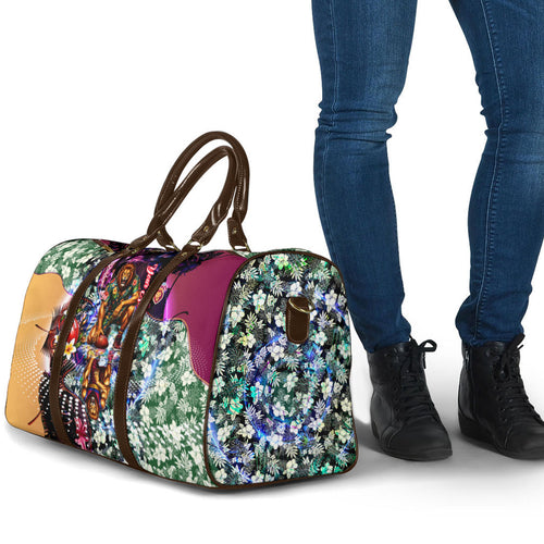 Personalized Brisbane Lions Football Travel Bag Tropical Hibiscus Flowers - Pacific Fusion Style
