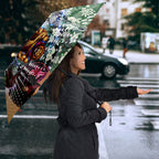 Personalized Brisbane Lions Football Umbrella Tropical Hibiscus Flowers - Pacific Fusion Style