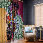 Personalized Brisbane Lions Football Window Curtain Tropical Hibiscus Flowers - Pacific Fusion Style