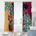 Personalized Brisbane Lions Football Window Curtain Tropical Hibiscus Flowers - Pacific Fusion Style