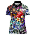Personalized Brisbane Lions Football Women Polo Shirt Tropical Hibiscus Flowers - Pacific Fusion Style