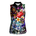 Personalized Brisbane Lions Football Women Sleeveless Polo Shirt Tropical Hibiscus Flowers - Pacific Fusion Style