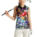 Personalized Brisbane Lions Football Women Sleeveless Polo Shirt Tropical Hibiscus Flowers - Pacific Fusion Style