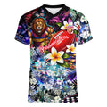 Personalized Brisbane Lions Football Women V-Neck T-Shirt Tropical Hibiscus Flowers - Pacific Fusion Style