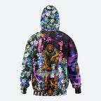 Personalized Brisbane Lions Football Zip Hoodie Tropical Hibiscus Flowers - Pacific Fusion Style