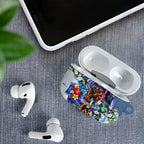 Personalized Carlton Football Blues AirPods Case Tropical Hibiscus Flowers - Pacific Fusion Style