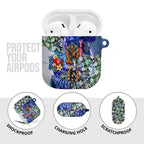 Personalized Carlton Football Blues AirPods Case Tropical Hibiscus Flowers - Pacific Fusion Style