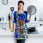 Personalized Carlton Football Blues Apron Tropical Hibiscus Flowers - Pacific Fusion Style