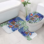 Personalized Carlton Football Blues Bathroom Set Tropical Hibiscus Flowers - Pacific Fusion Style