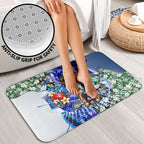 Personalized Carlton Football Blues Bathroom Set Tropical Hibiscus Flowers - Pacific Fusion Style