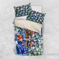 Personalized Carlton Football Blues Bedding Set Tropical Hibiscus Flowers - Pacific Fusion Style
