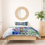 Personalized Carlton Football Blues Bedding Set Tropical Hibiscus Flowers - Pacific Fusion Style