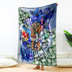 Personalized Carlton Football Blues Blanket Tropical Hibiscus Flowers - Pacific Fusion Style