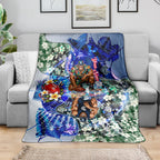 Personalized Carlton Football Blues Blanket Tropical Hibiscus Flowers - Pacific Fusion Style