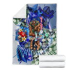 Personalized Carlton Football Blues Blanket Tropical Hibiscus Flowers - Pacific Fusion Style