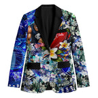 Personalized Carlton Football Blues Blazer Tropical Hibiscus Flowers - Pacific Fusion Style