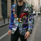 Personalized Carlton Football Blues Blazer Tropical Hibiscus Flowers - Pacific Fusion Style