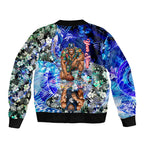 Personalized Carlton Football Blues Bomber Jacket Tropical Hibiscus Flowers - Pacific Fusion Style
