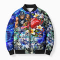 Personalized Carlton Football Blues Bomber Puffer Jacket Tropical Hibiscus Flowers - Pacific Fusion Style