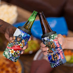 Personalized Carlton Football Blues 4 in 1 Can Cooler Tumbler Tropical Hibiscus Flowers - Pacific Fusion Style