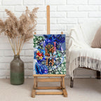 Personalized Carlton Football Blues Canvas Wall Art Tropical Hibiscus Flowers - Pacific Fusion Style
