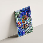 Personalized Carlton Football Blues Canvas Wall Art Tropical Hibiscus Flowers - Pacific Fusion Style