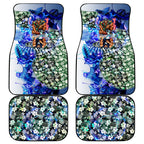 Personalized Carlton Football Blues Car Mats Tropical Hibiscus Flowers - Pacific Fusion Style