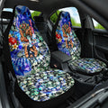 Personalized Carlton Football Blues Car Seat Cover Tropical Hibiscus Flowers - Pacific Fusion Style